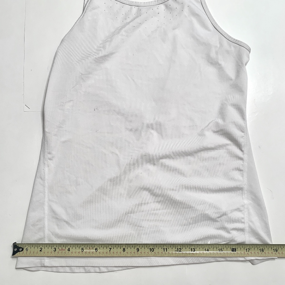 Nike White Tank Top w/ Deep V Back - Picture 2 of 8